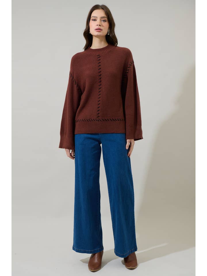 Sugarlips - Wholesale Knit Sweater - Women's - Dills Stitched Dropped Shoulder Sweater3