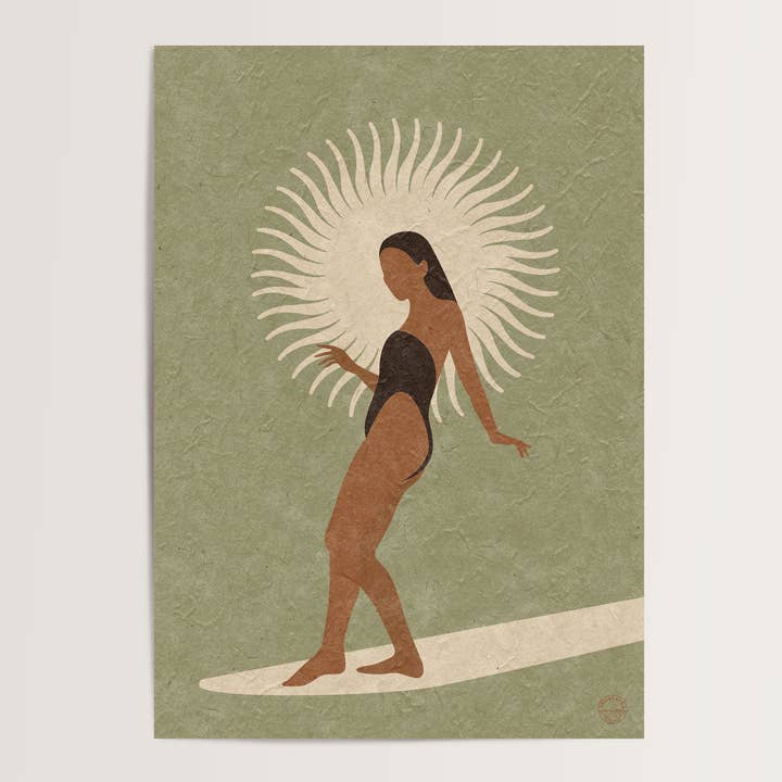 Harley and J - Wholesale Art print - Sun Glider Sage- Vintage Style Art print1