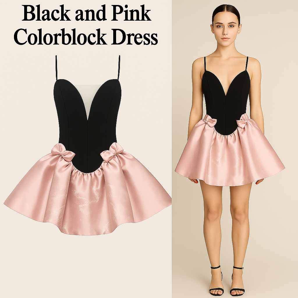 Black DR562 Glamorous Deep V Sling Tutu Dress for Banquet Elegance for wholesale on Faire7