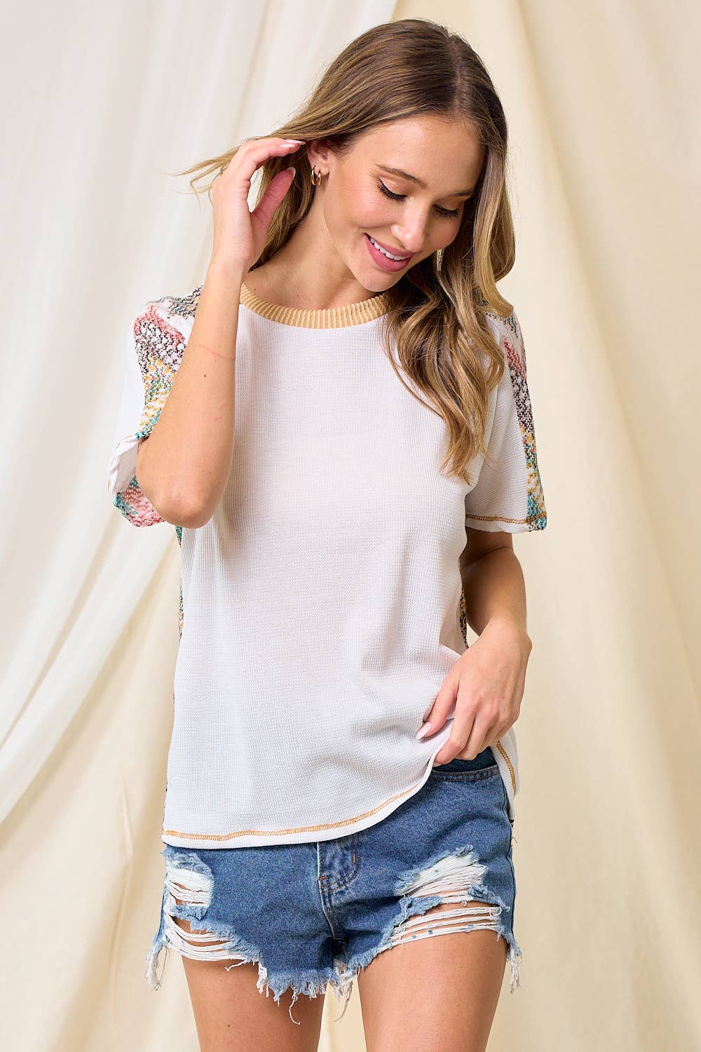 lovely melody - Wholesale T-Shirt - Women's - LMT3883-Lucianas aztect print top11