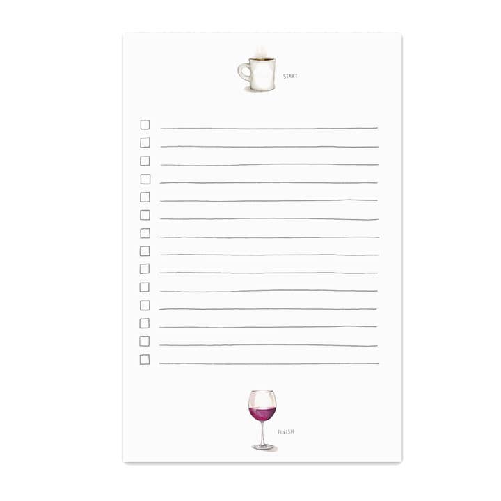 E. Frances Paper - Wholesale Notepad - Start & Finish Lined Notepad | Wine & Coffee1