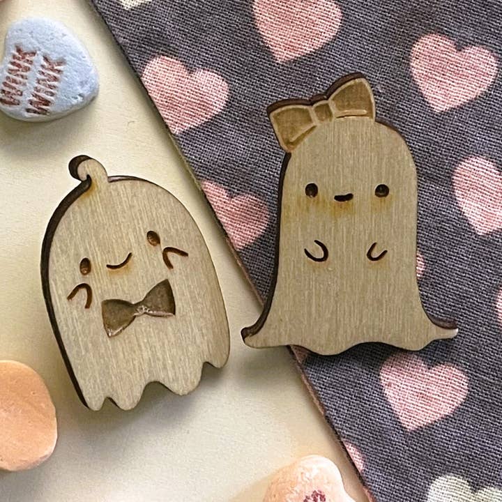 BFF wooden pin (she&he) for wholesale by With Love Jessi P