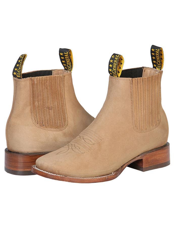 Square Toe Ankle Boot Nobuck Sand for wholesale by Conejo Western Wear