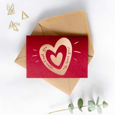 When I Met You My Heart Grew Goldfolienkarte für den Großhandel von Hunter Paper Co.