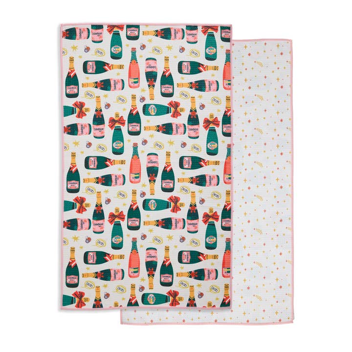 Champagne Printed Microfiber Dishtowel for wholesale by Design Imports