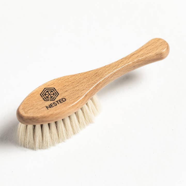 Baby brush- goat bristle (for babies relaxation) for wholesale by Nested