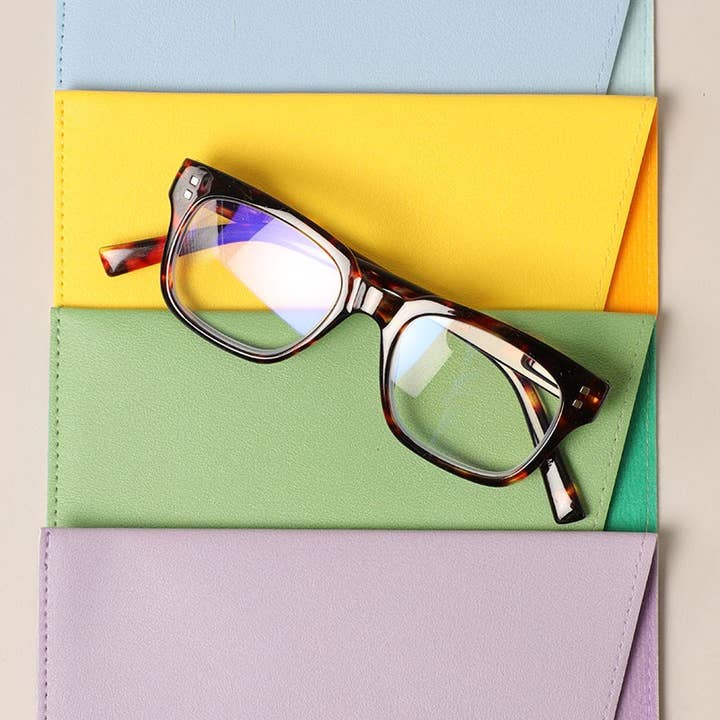 ASSORTED COLOR Two Tone Glasses Pouch Eyewear Sleeves for wholesale on Faire
