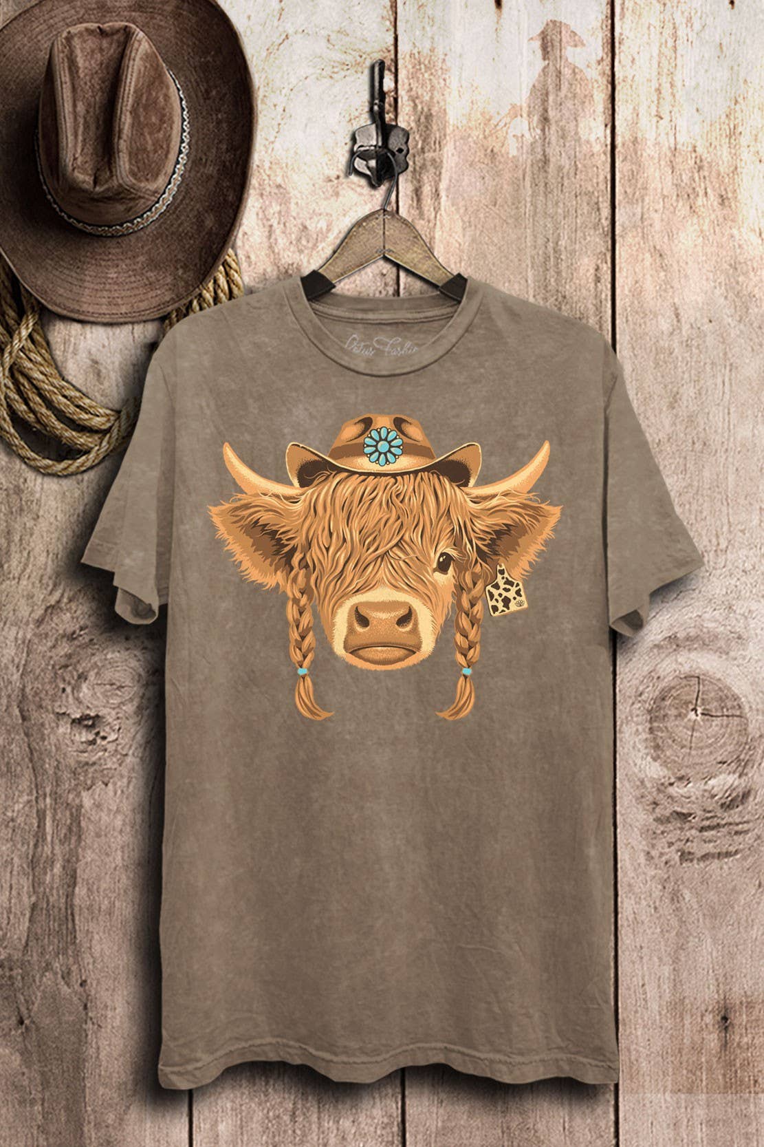 Lotus Fashion Collection - Wholesale Screen Printed T-Shirt - Women's - Highland Cow Graphic Top3