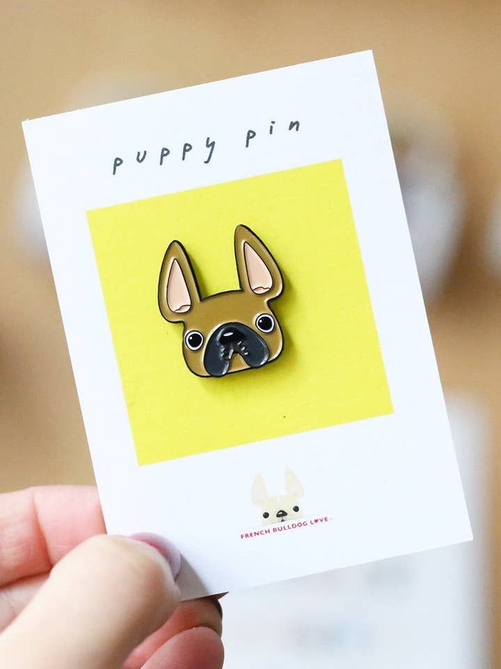 Épingle en émail Bouledogue Français - Fauve Frenchie pour la vente par French Bulldog Love