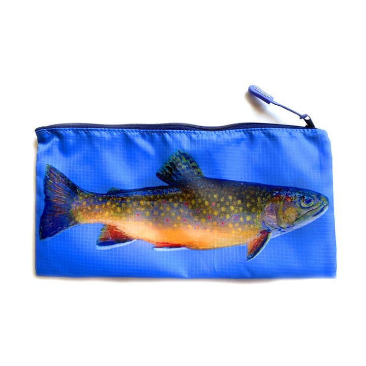 Brook Trout Large Zip Bag for wholesale by Wild Lettie