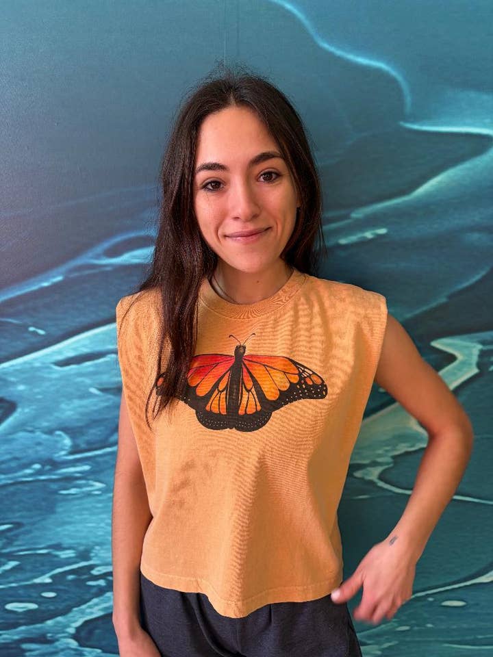 Golden Monarch Muscle Tee for wholesale by Blue Mermaid Art