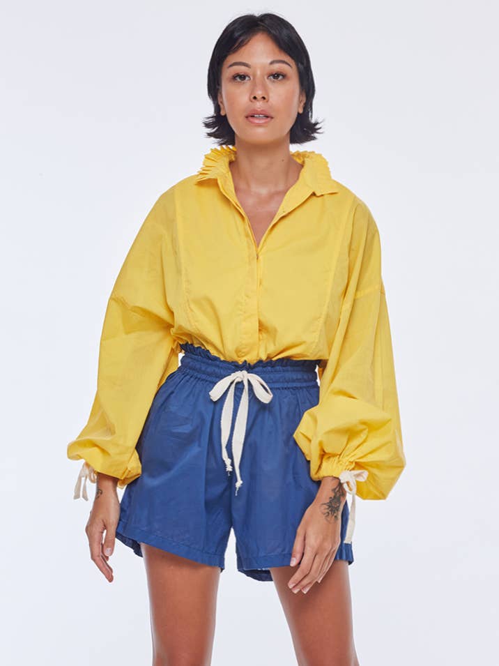 The Paperbag Drawsting Cotton Short - Navy Blue for wholesale by State of Georgia