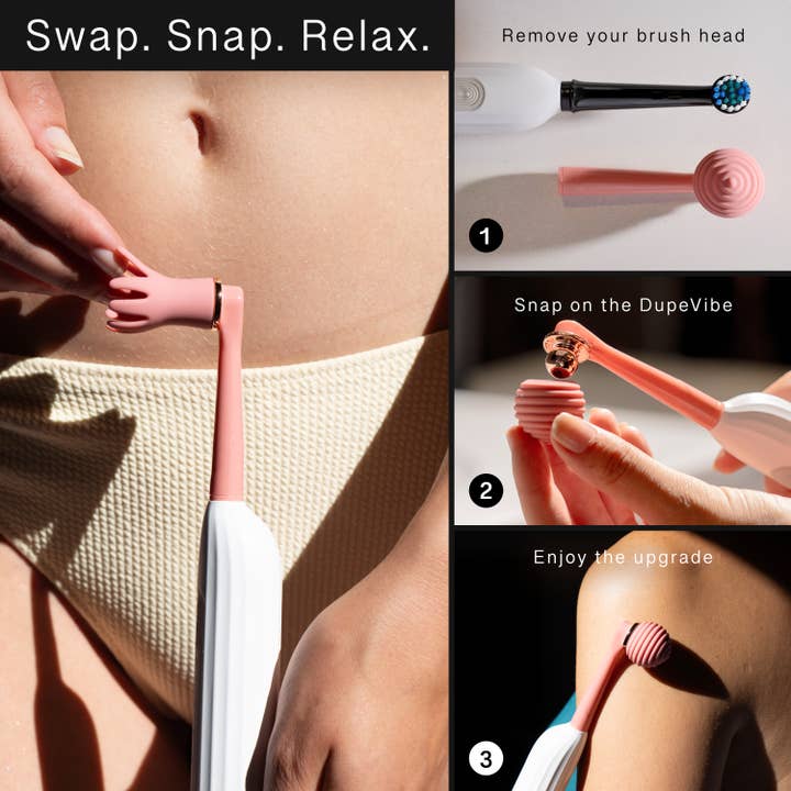 Vintage Rose DupeVibe™️ Discreet 5-in-1 Travel Massager Oral-B Compatible for wholesale on Faire7