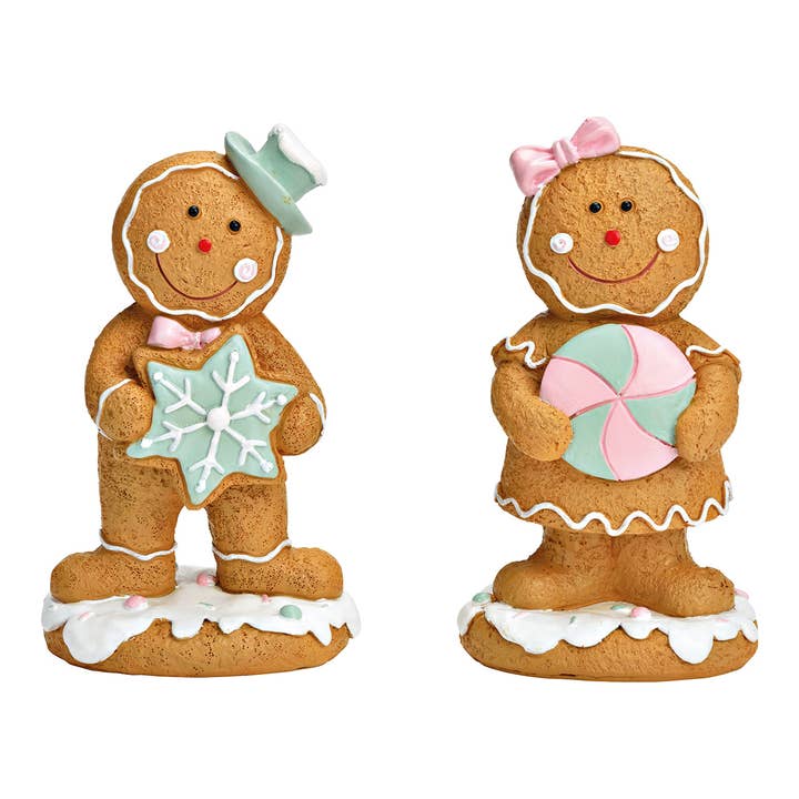 Figura di pan di zenzero in poli rosa/rosa 2 volte, (L/A/P) 8x15x6cm per la vendita all'ingrosso da parte di Wurm