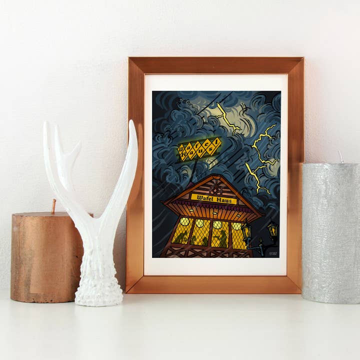 Esther Sketch - Wholesale Art Print - Wafel Haus 8x10 Print Gothic Waffle House 11
