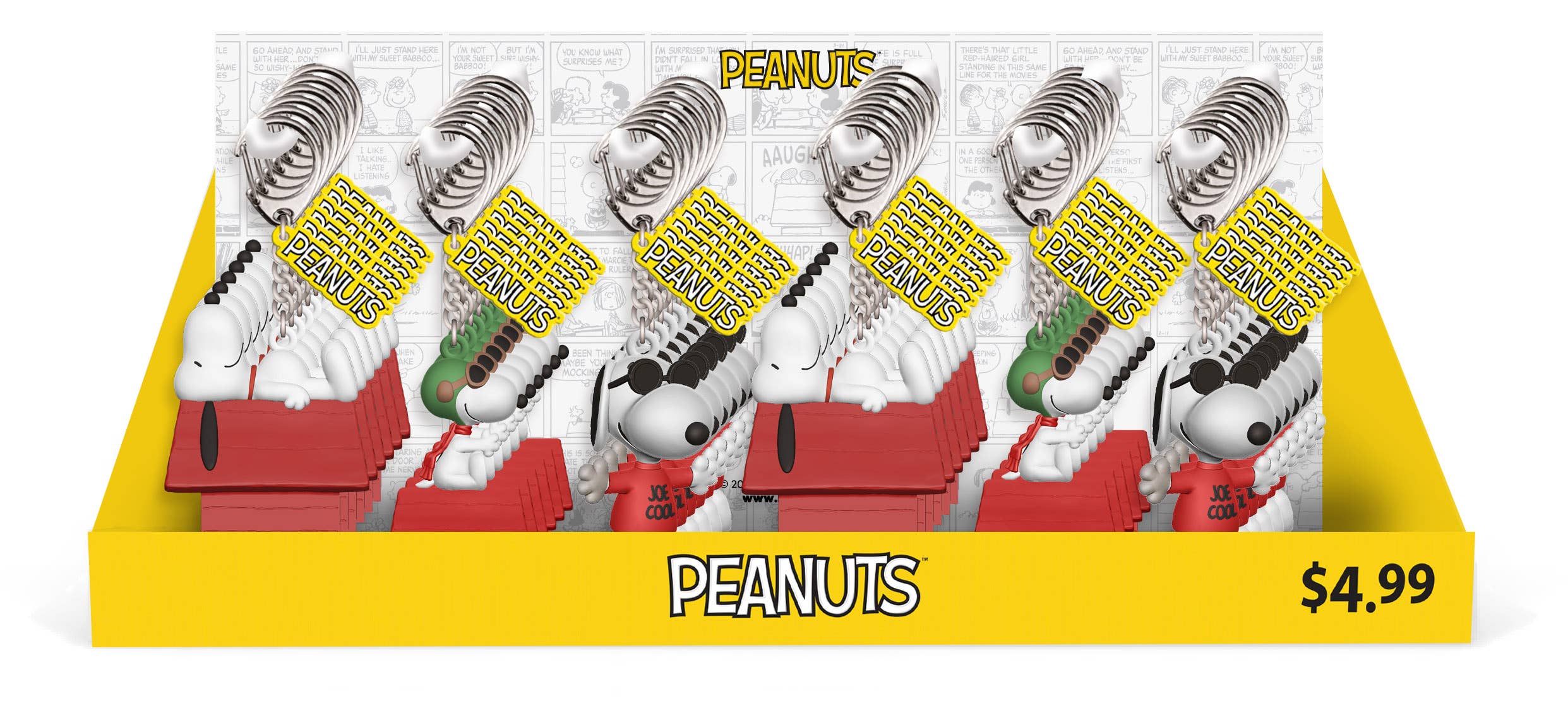 Precious Moments - Wholesale Backpack - Kids - Peanuts Snoopy Backpack Clips 36-unit display