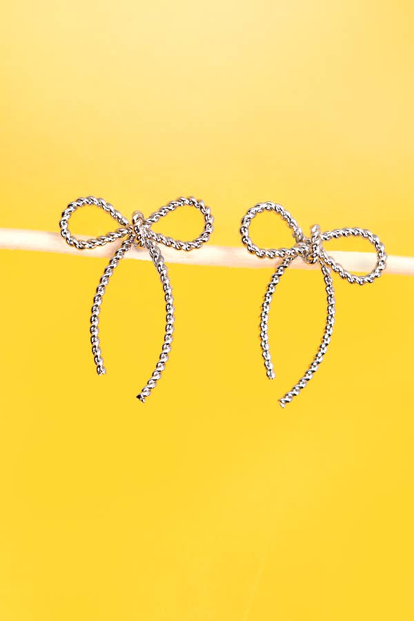 JOSSLYN by wall to wall - Wholesale Dangle Earrings - ROPE BOW DESIGN STUD EARRINGS | 10E30630076