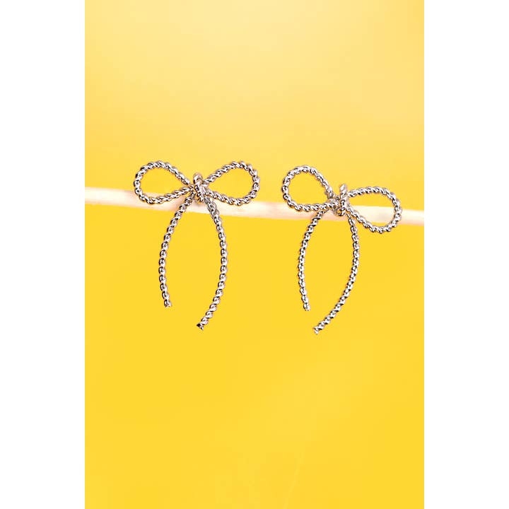 JOSSLYN by wall to wall - Wholesale Dangle Earrings - ROPE BOW DESIGN STUD EARRINGS | 10E30630076