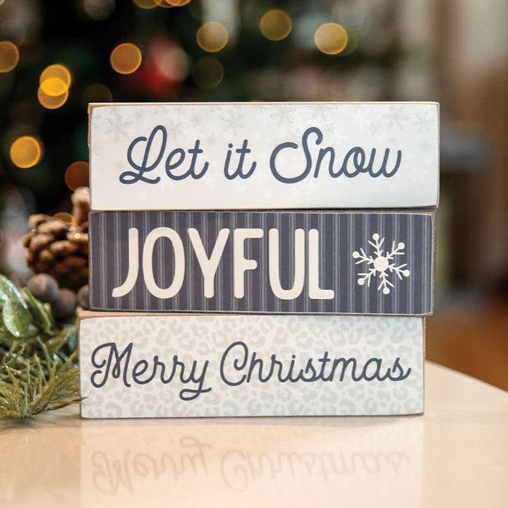 Col House Designs - Wholesale Sign - Let It Snow Skinny Block, 3 Assorted1