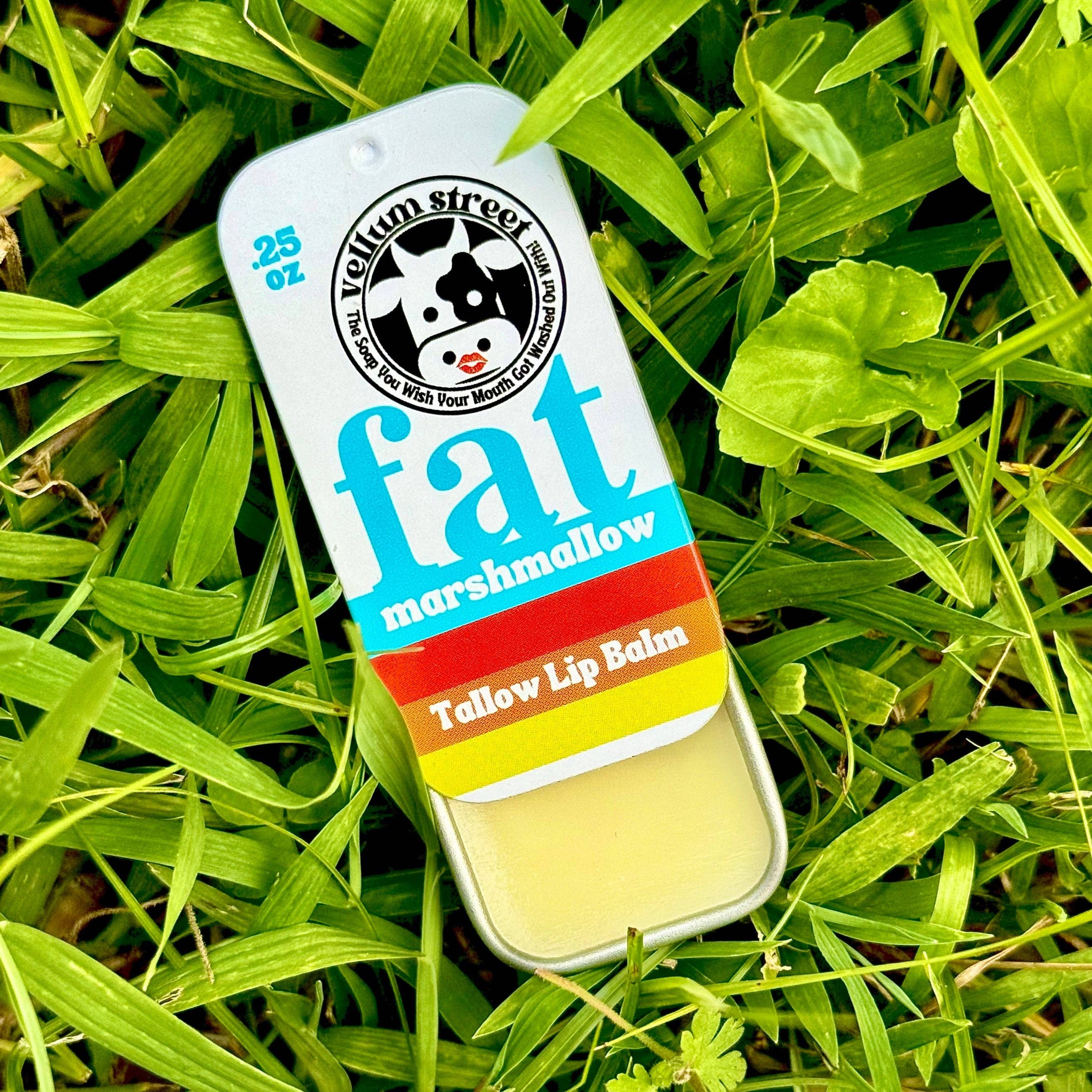 Vellum Street - Wholesale Lip Balm - fat marshmallow .25 oz TALLOW LIP BALM1