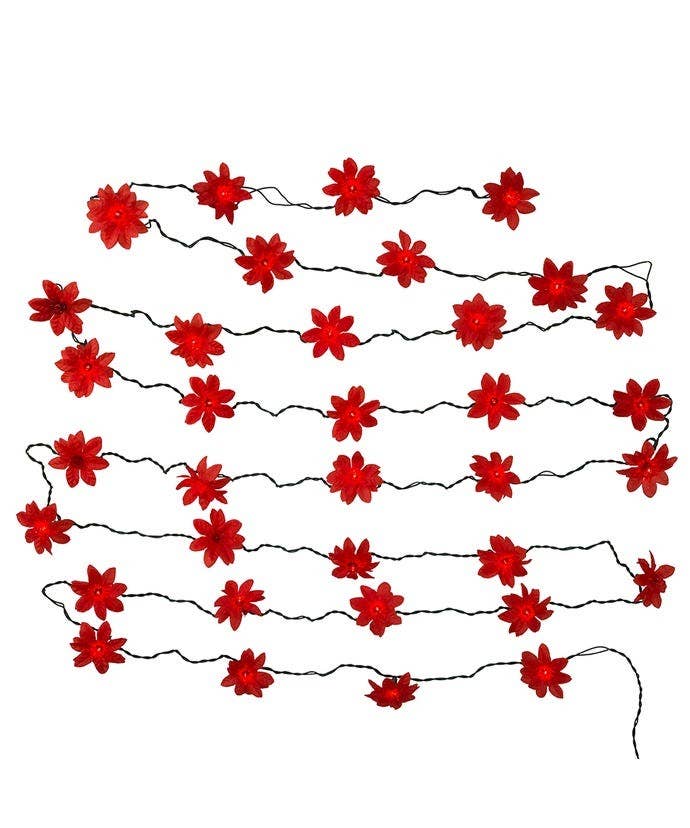 Kurt S. Adler, Inc. - Wholesale String Lights - 20/L RED POINSETTIA LIGHT SET1