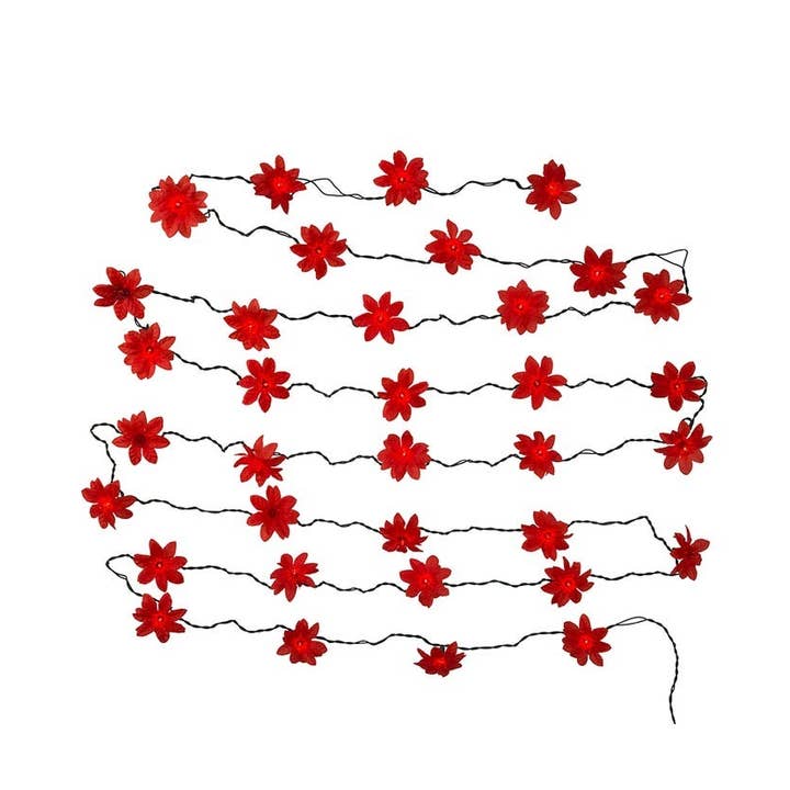 Kurt S. Adler, Inc. - Wholesale String Lights - 20/L RED POINSETTIA LIGHT SET1