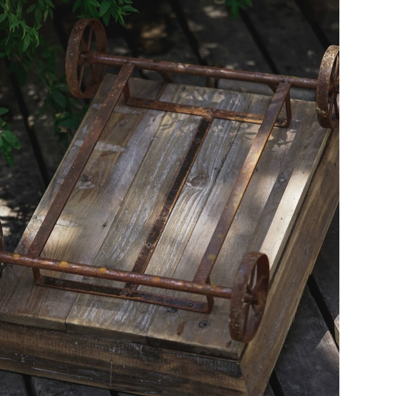 Rustic Reach - Wholesale Planter Box - Small Decorative Wooden Wagon Flower Cart8