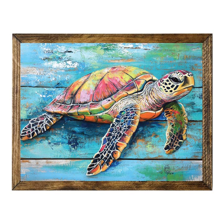 ARTISTIC SERIES TIMBERLAND- SEA TURTLE WOOD ART for wholesale by Jarmz Designs
