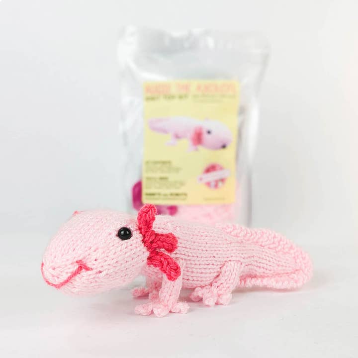 Axolotl Toy Knitting Kit for wholesale by Rabbits and Robots