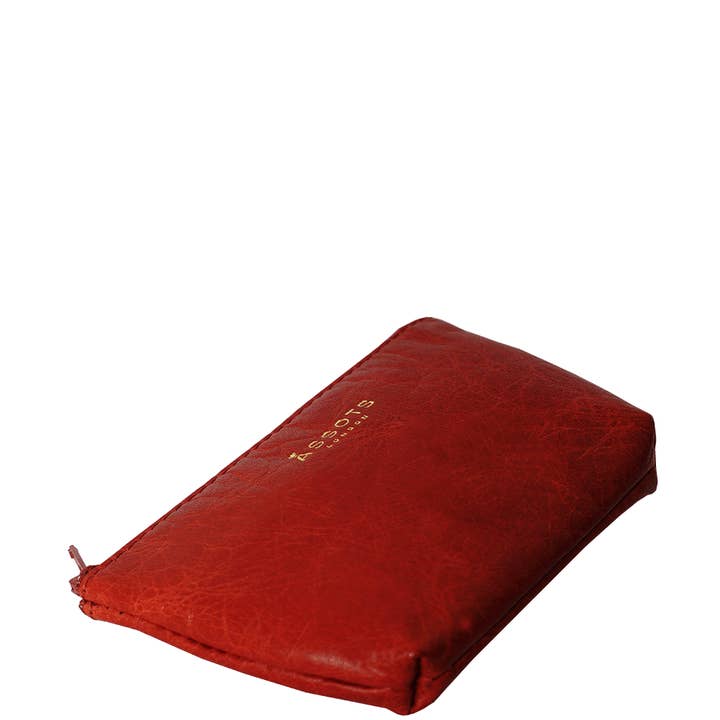 Assots London – wholesale Coin purse – Women’s – 'Diana' Red Full Grain Leather Zip Top Coin Purse5