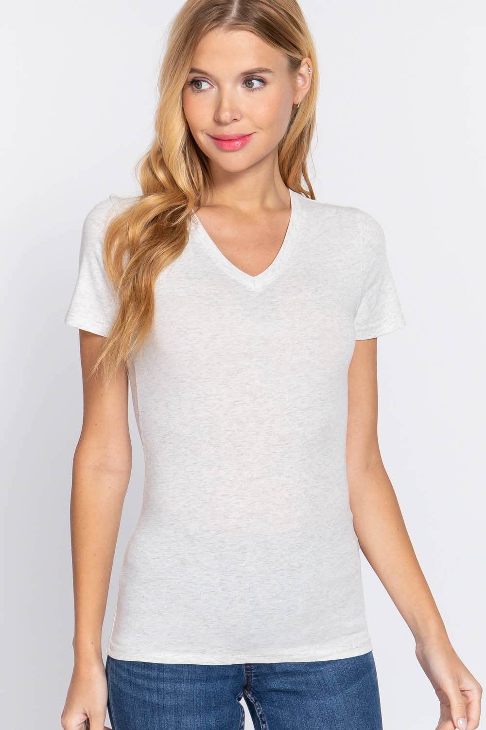 Active Basic | Active USA - Wholesale T-Shirt - Women's - Short Sleeve Cotton Jersey V-neck Top 9