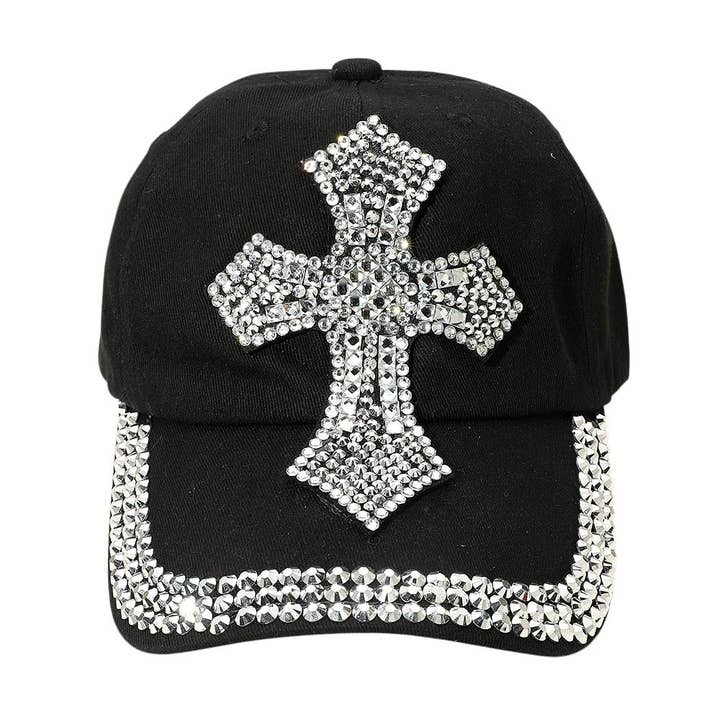 Sensibling Corp. - Wholesale Baseball Cap - Women's - Bling Studded Cross Glam Baseball Cap4