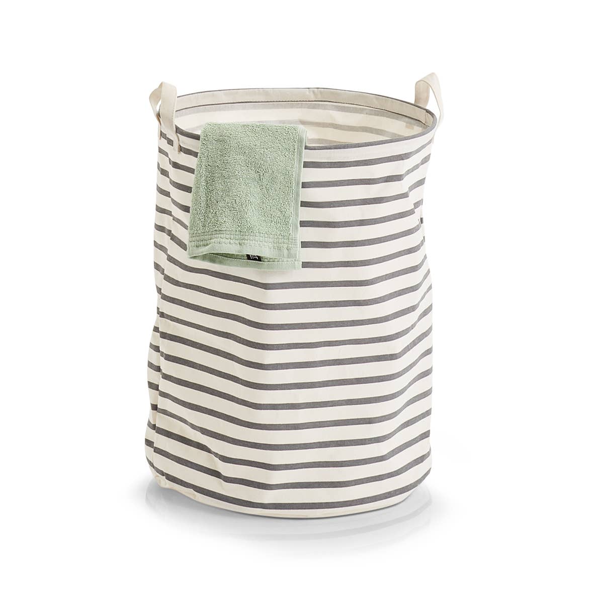 grey Laundry basket "Stripes", canvas, gray for wholesale on Faire1