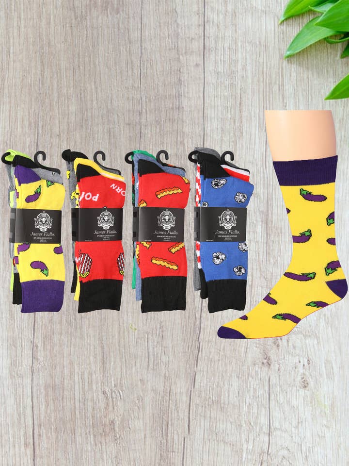 Isadora, Tipi toe, & James Fiallo - Wholesale Socks - Men's - Men's James Fiallo 3 Pack Men's Colorful Fancy Dress Socks0