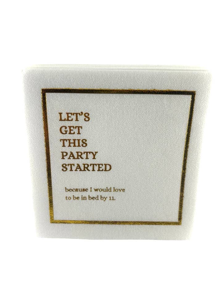 Linen-Feel Cocktail Napkins, Party Started for wholesale by Maven Home