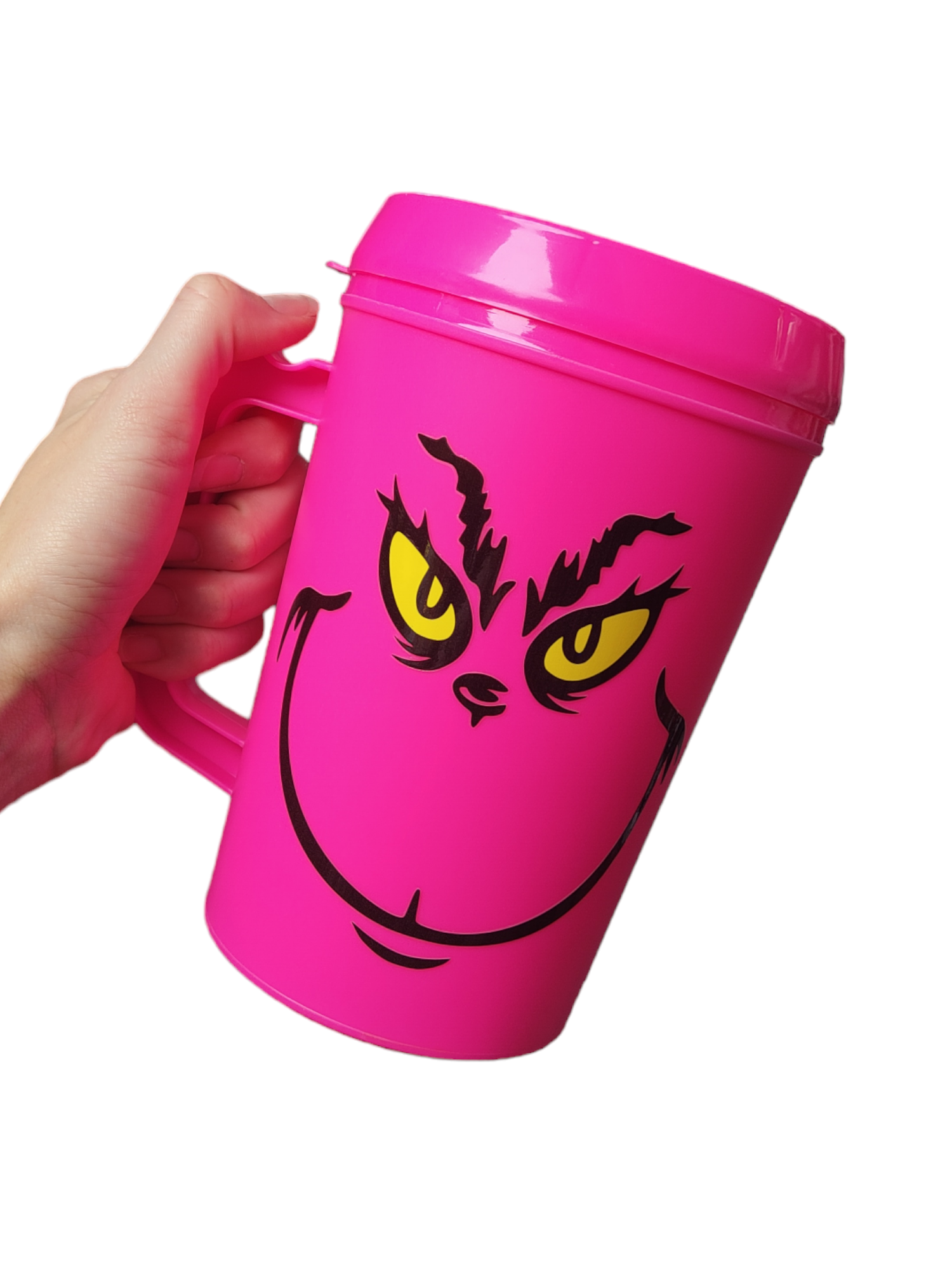 Scratch Decor - Wholesale Insulated Mug/Tumbler - Mean Green Man Smile Mega Trucker Mug 34oz1