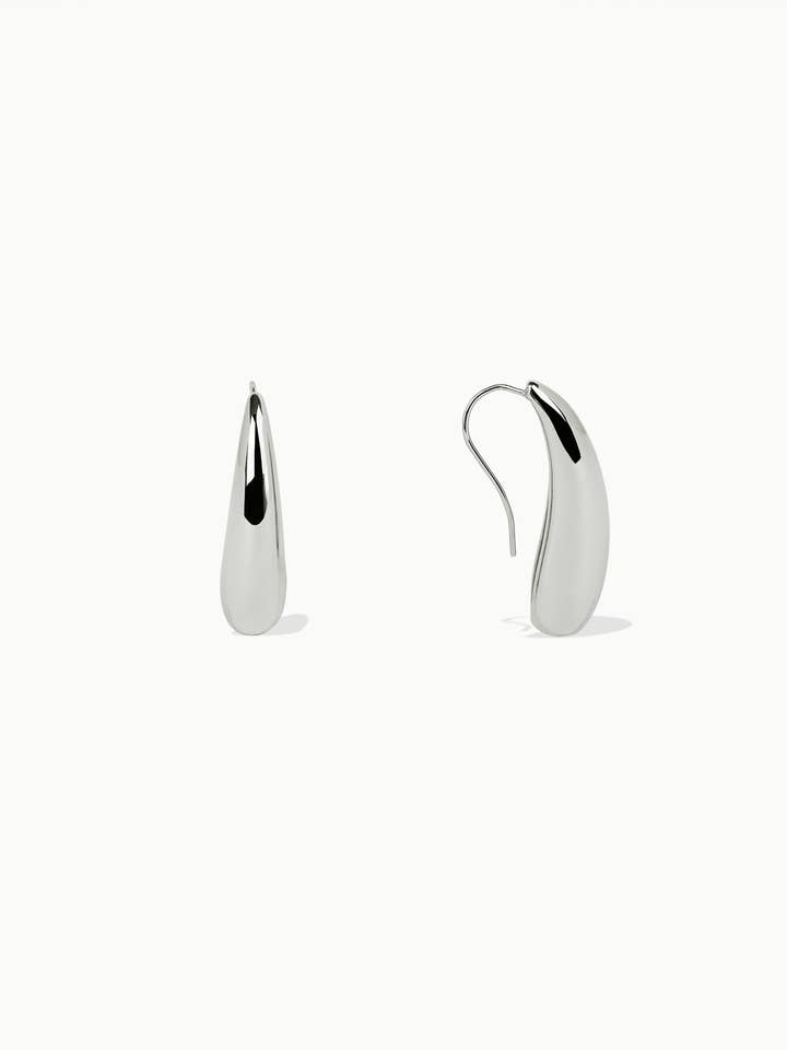 Boucles d'oreilles Vesper Teardrop Silver Party Statement pour la vente par Ounce