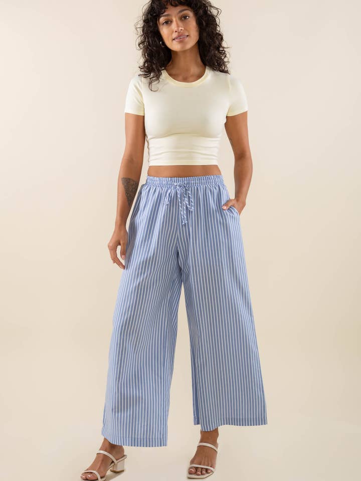 NLT - Wholesale Pants - Women's - Savannah Striped Culotte Pant
