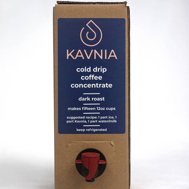 Kavnia Cold Drip Coffee Concentrate, 50oz Bag in Box for wholesale by Kavnia Coffee Company