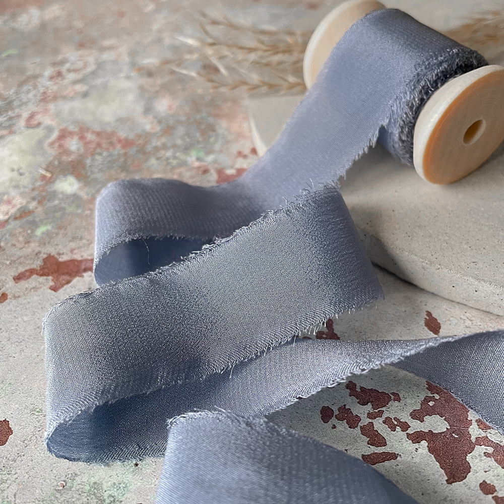 Imaginediy - Wholesale Ribbon - Gift Wrapping - 25mm Silk Ribbon in Airforce Blue2