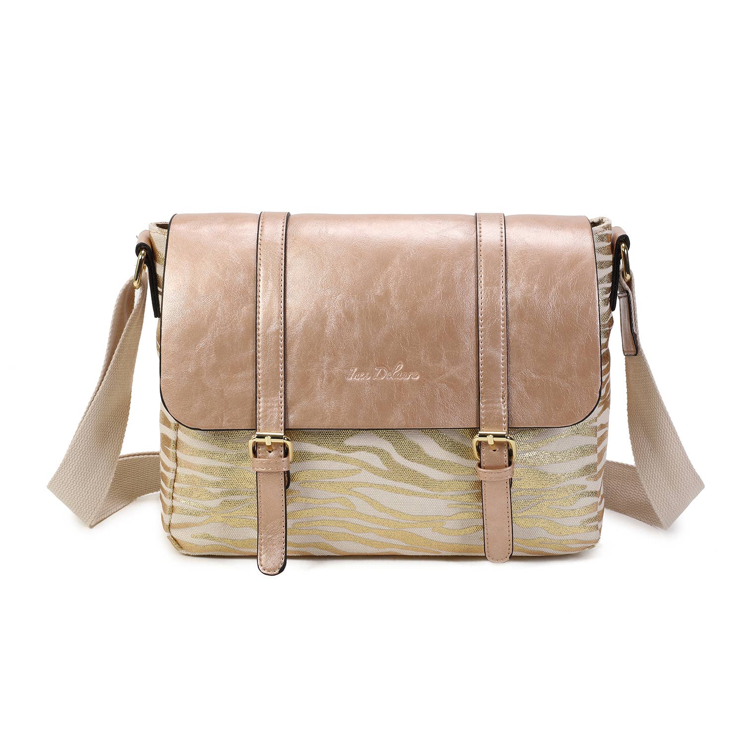 INES DELAURE - Wholesale Shoulder Bag - Women's - Dual-material shoulder bag in very light canvas7