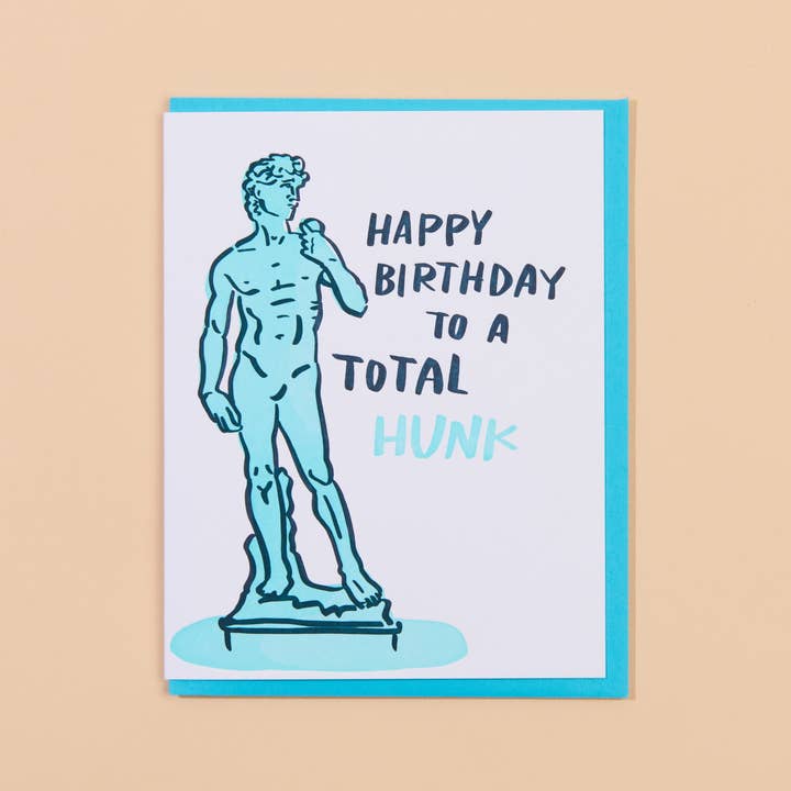 And Here We Are - Wholesale Birthday Card - Birthday Hunk (David) Letterpress Greeting Card - Guys- Made in USA