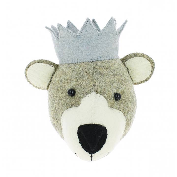 Mini tête d'ours pour bébé - Décoration de chambre d'enfant pour la vente par Fiona Walker England