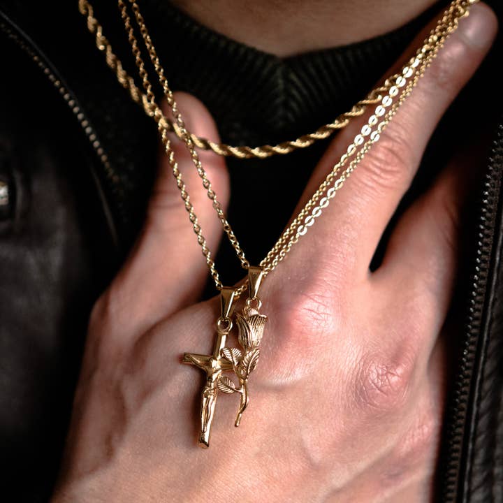 BRAVE® "CROSS" PENDANT GOUD voor wholesale door Brave Amsterdam