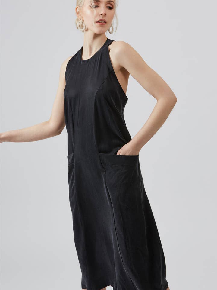 Vestido negro jónico para venta al por mayor de Aqua-Rock