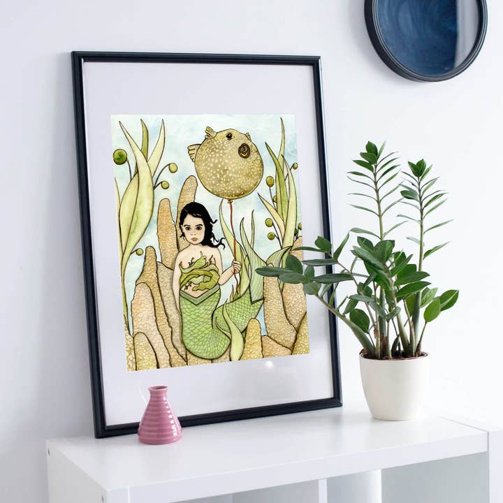 "Float" Watercolor Painting: Art Print for wholesale by PinkPolish Design