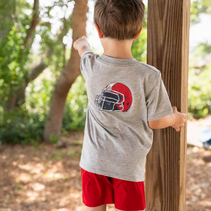 Red Helmet Boys Graphic Tee SS Grey for wholesale by Saltwater Boys Company