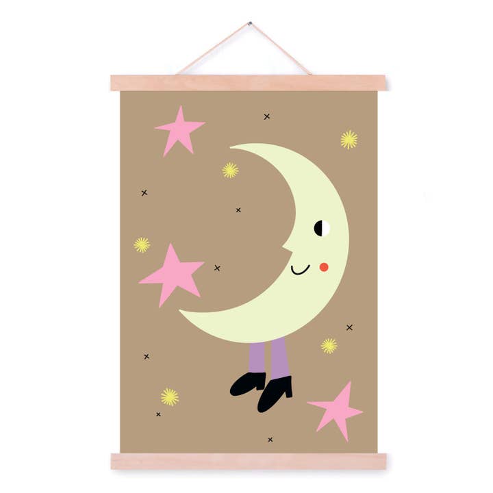 Cosmic Moon Kid's Print for wholesale by Nelly's treasures