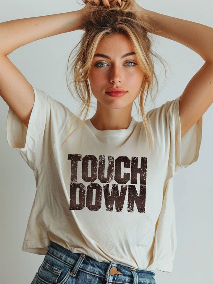 Touch Down Vintage Graphic Tee for wholesale by Amber Christi Design