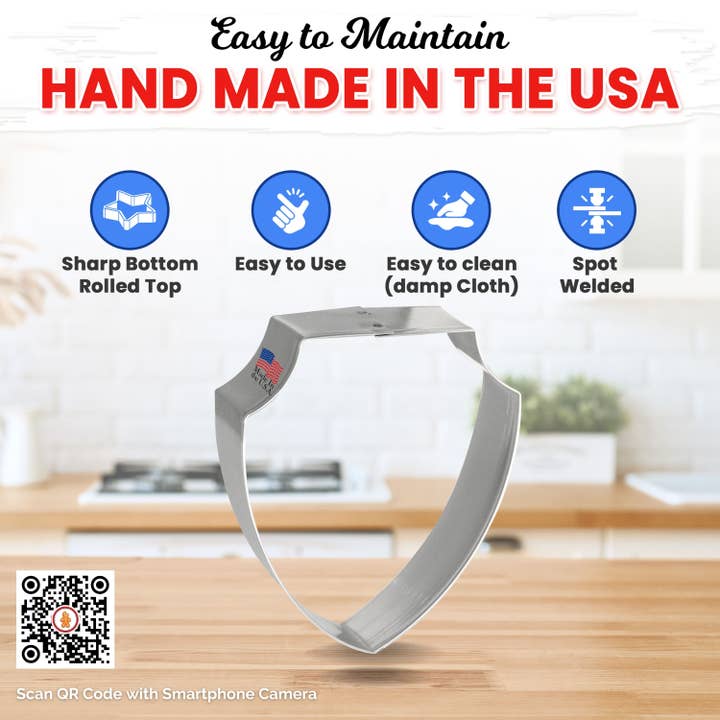 CookieCutter.com – wholesale Kakskärare – Märke Sköld Plakett Kakform 3,75" B10115